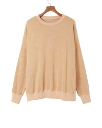 Thumbnail for Azura Exchange Oversized Khaki Drop Shoulder Sweatshirt - L