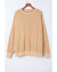 Thumbnail for Azura Exchange Oversized Khaki Drop Shoulder Sweatshirt - L