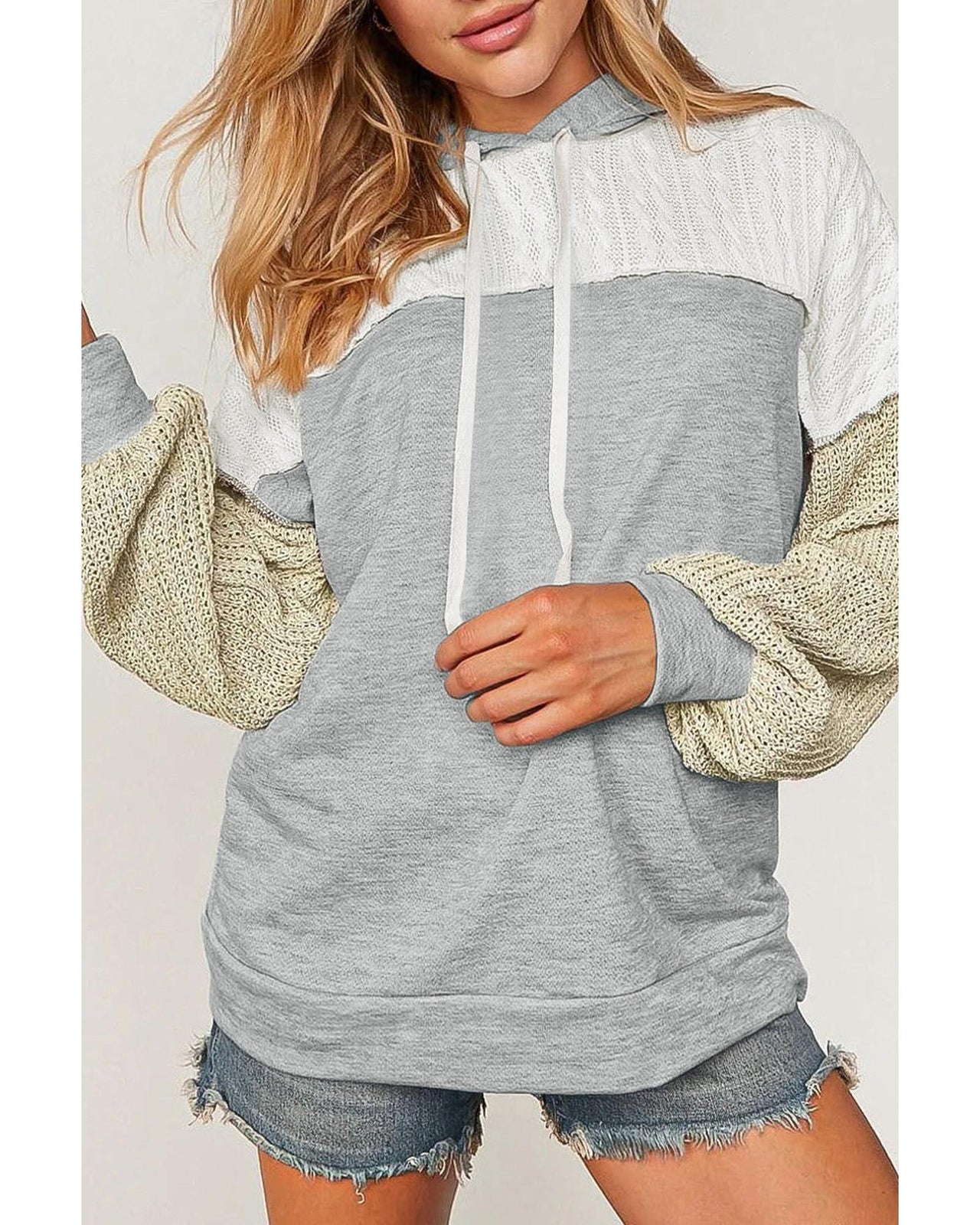 Azura Exchange Colorblock Patchwork Pullover Hoodie - L