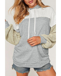 Thumbnail for Azura Exchange Colorblock Patchwork Pullover Hoodie - L