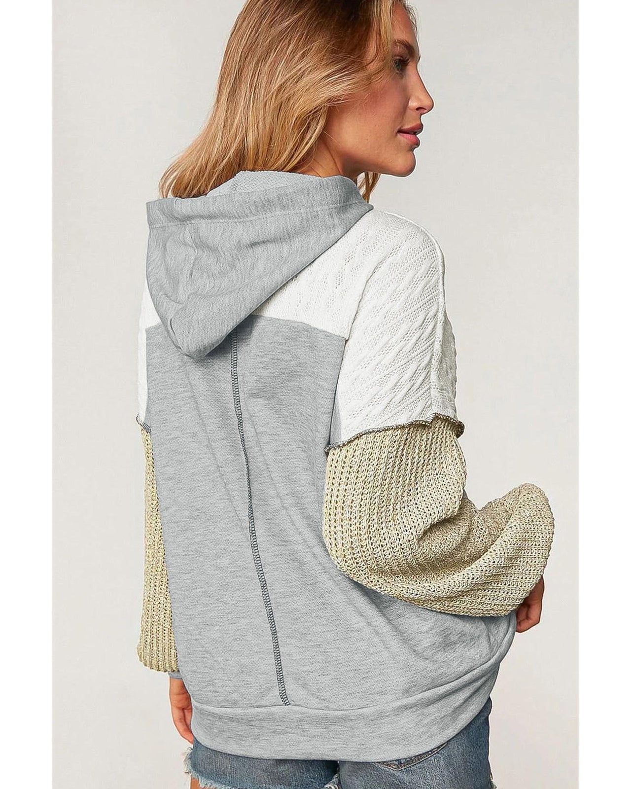 Azura Exchange Colorblock Patchwork Pullover Hoodie - L