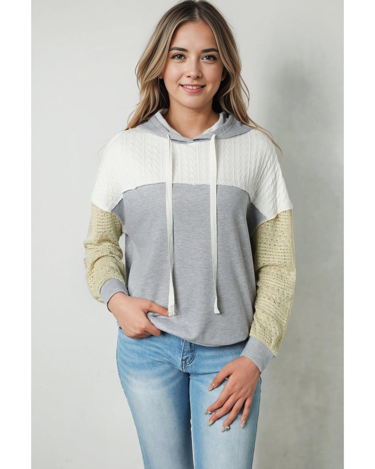 Azura Exchange Colorblock Patchwork Pullover Hoodie - L