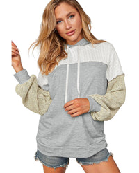 Thumbnail for Azura Exchange Colorblock Patchwork Pullover Hoodie - L