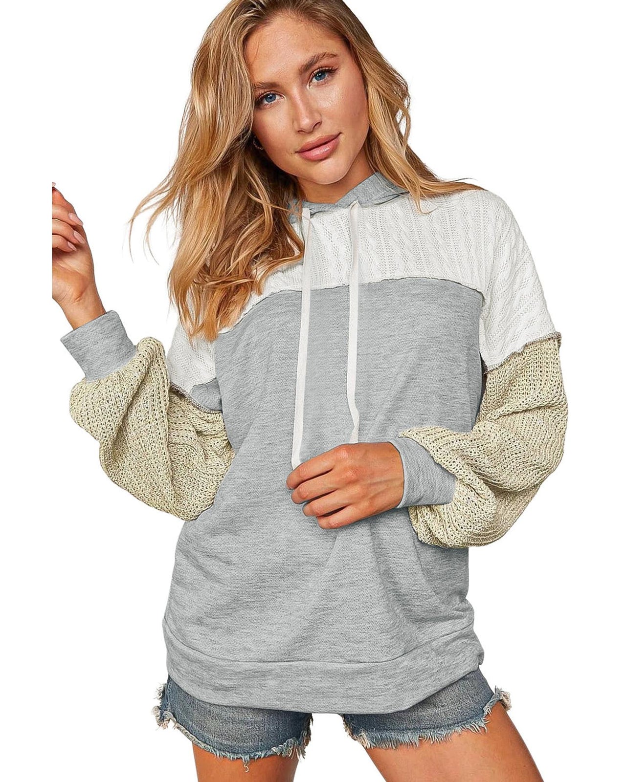 Azura Exchange Colorblock Patchwork Pullover Hoodie - S