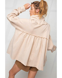 Thumbnail for Azura Exchange Frill Exposed Seam Cowl Neck Oversized Sweatshirt - L