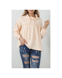 Thumbnail for Azura Exchange Frill Exposed Seam Cowl Neck Oversized Sweatshirt - L