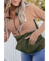 Thumbnail for Azura Exchange Color Block Patchwork Thumbhole Sleeve Hoodie - M