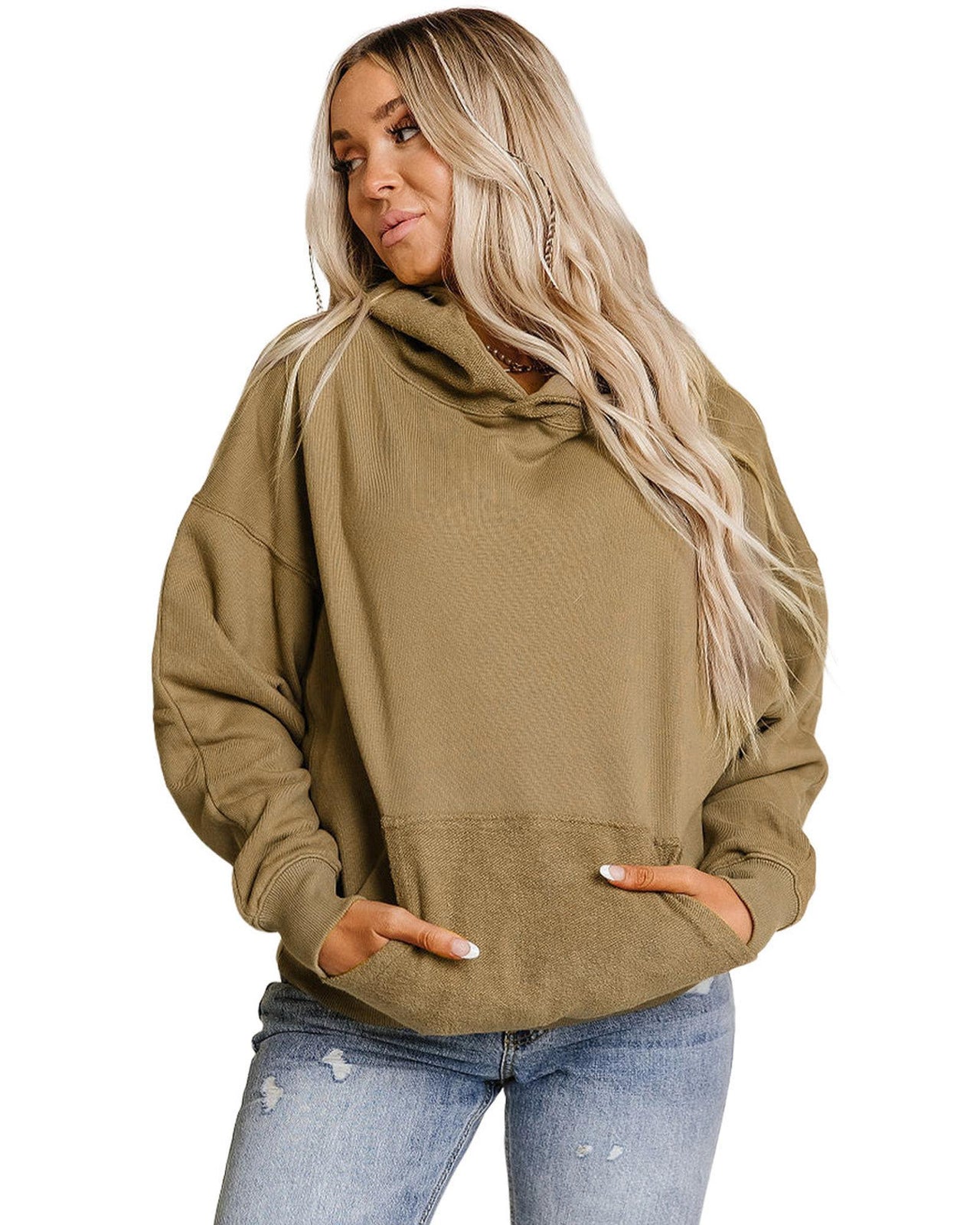 Azura Exchange Patchwork Kangaroo Pocket Hoodie - M