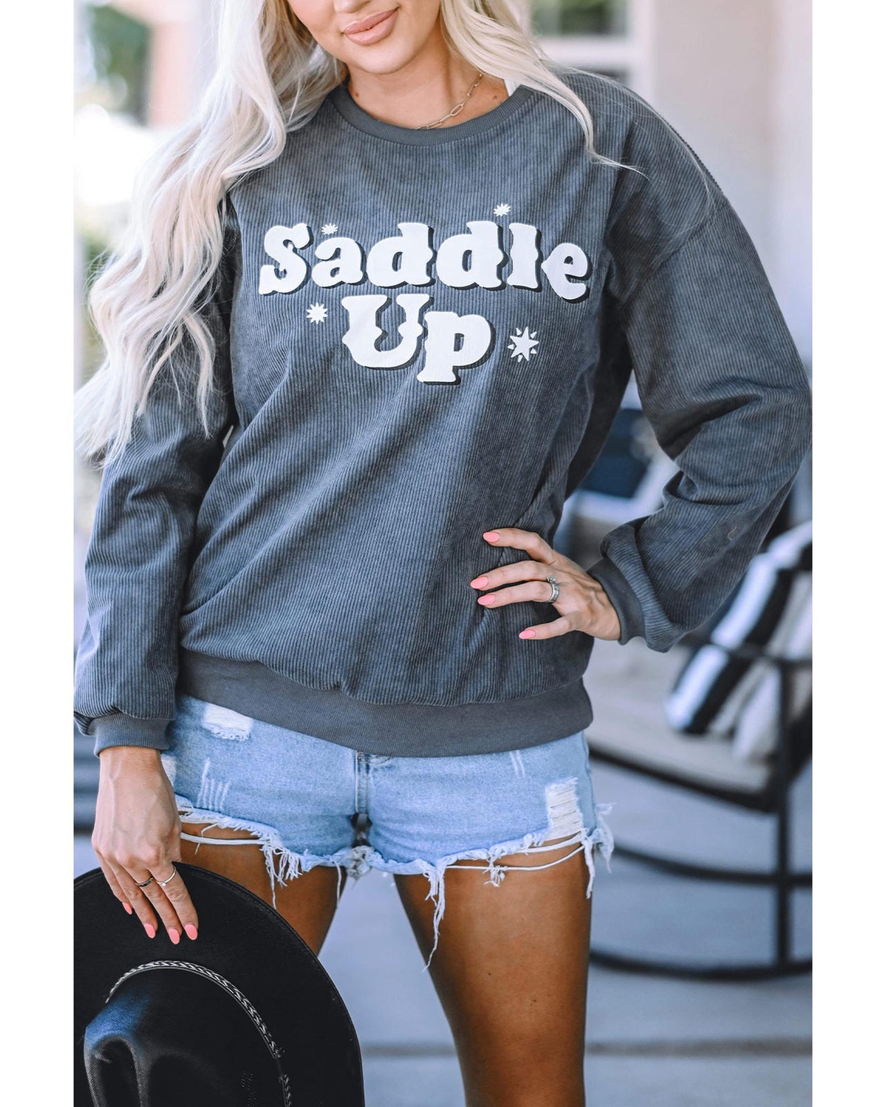 Azura Exchange Saddle Up Graphic Sweatshirt - L