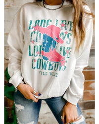 Thumbnail for Azura Exchange LONG LIVE COWBOY WILD WEST Sweatshirt - L