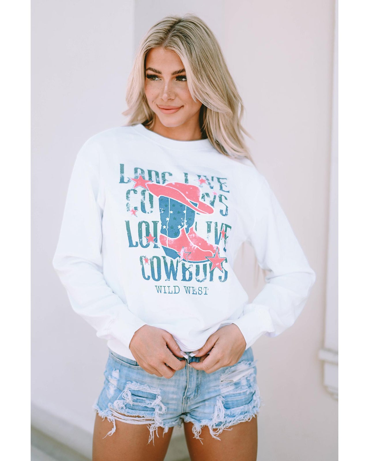 Azura Exchange LONG LIVE COWBOY WILD WEST Sweatshirt - L