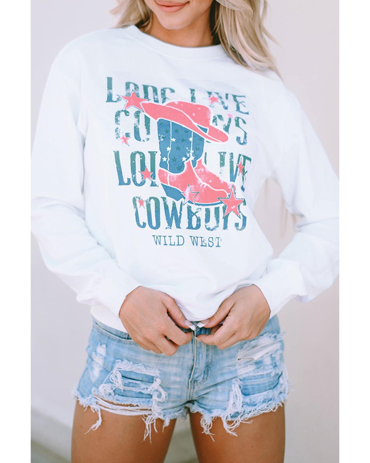 Azura Exchange LONG LIVE COWBOY WILD WEST Sweatshirt - M