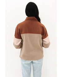 Thumbnail for Azura Exchange Color Block Zip Mock Neck Pocketed Sweatshirt - L