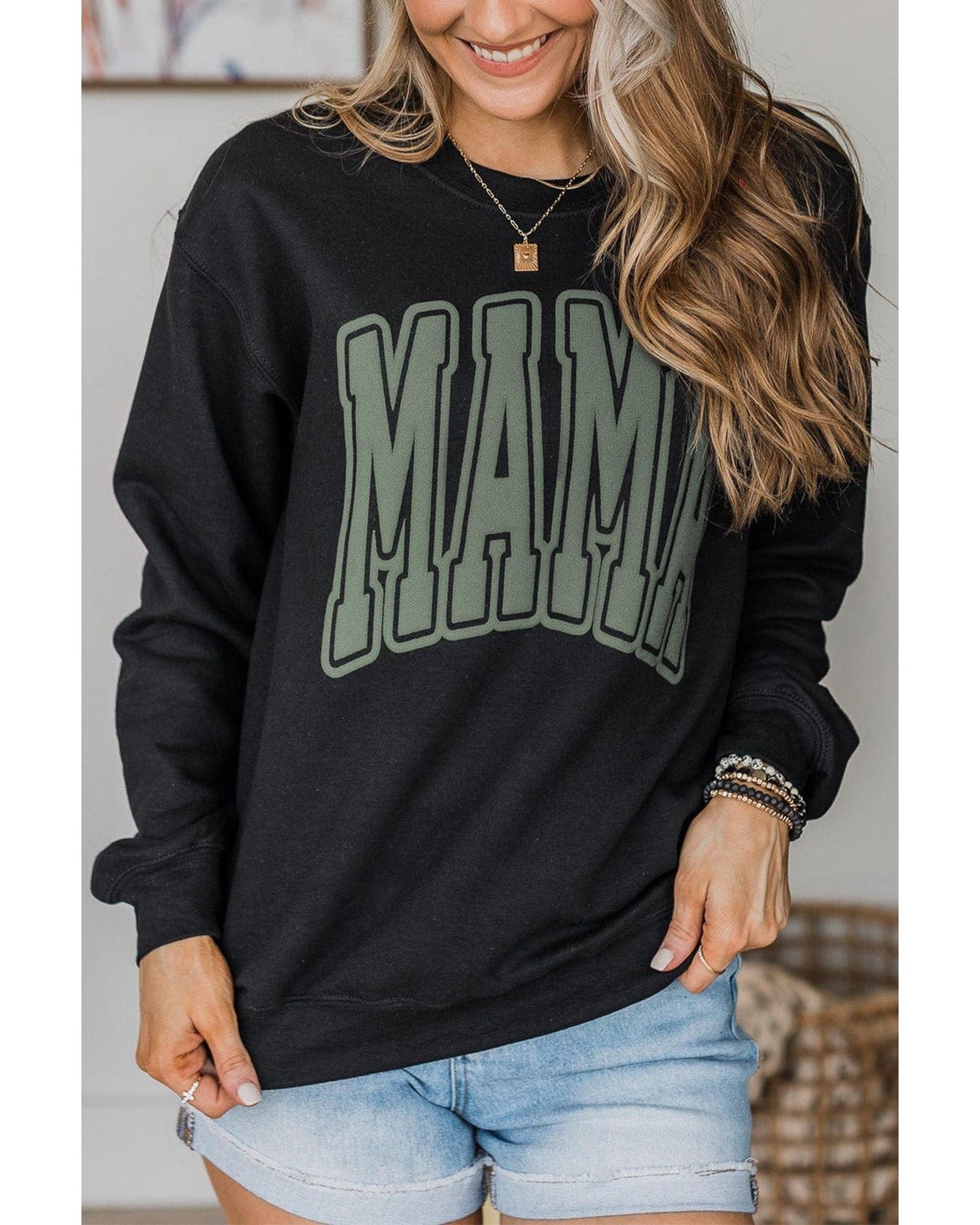 Azura Exchange Mama Varsity Crew Neck Sweatshirt - S