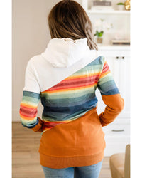 Thumbnail for Azura Exchange Striped Colorblock Pocketed Hoodie - M