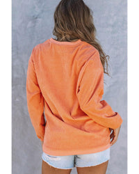 Thumbnail for Azura Exchange Corn Graphic Orange Crop Top Sweatshirt - L