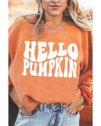 Thumbnail for Azura Exchange HELLO PUMPKIN Graphic Corded Sweatshirt - 2XL