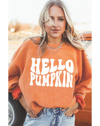 Thumbnail for Azura Exchange HELLO PUMPKIN Graphic Corded Sweatshirt - 2XL