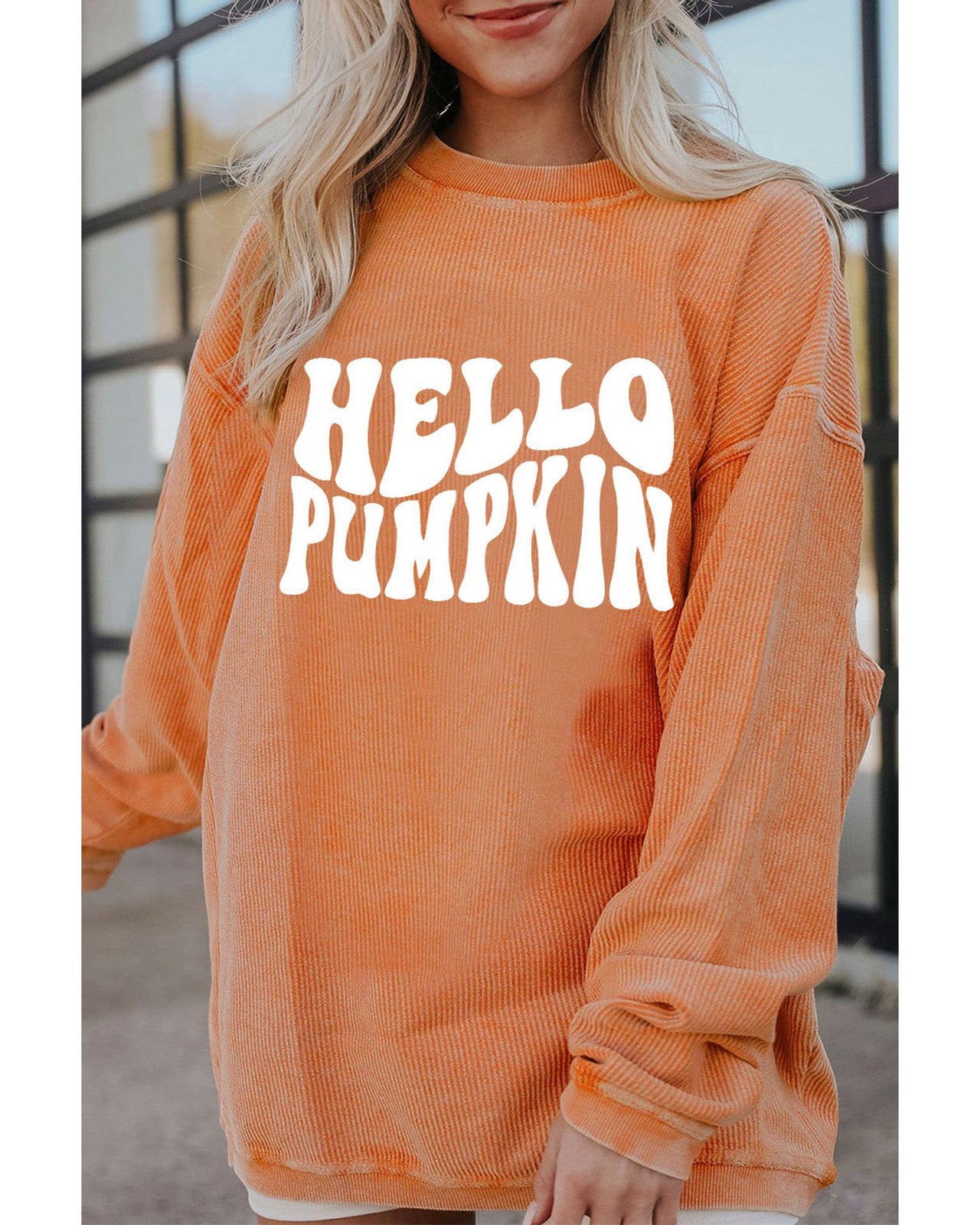 Azura Exchange HELLO PUMPKIN Graphic Corded Sweatshirt - XL