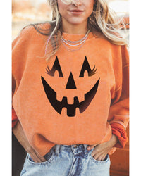 Thumbnail for Azura Exchange Pumpkin Smile Face Graphic Sweatshirt - 2XL