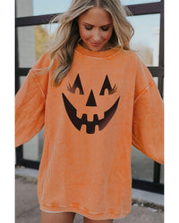 Thumbnail for Azura Exchange Pumpkin Smile Face Graphic Sweatshirt - 2XL