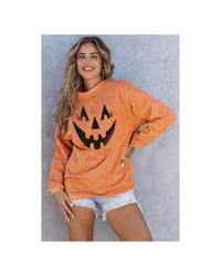 Thumbnail for Azura Exchange Pumpkin Smile Face Graphic Sweatshirt - 2XL