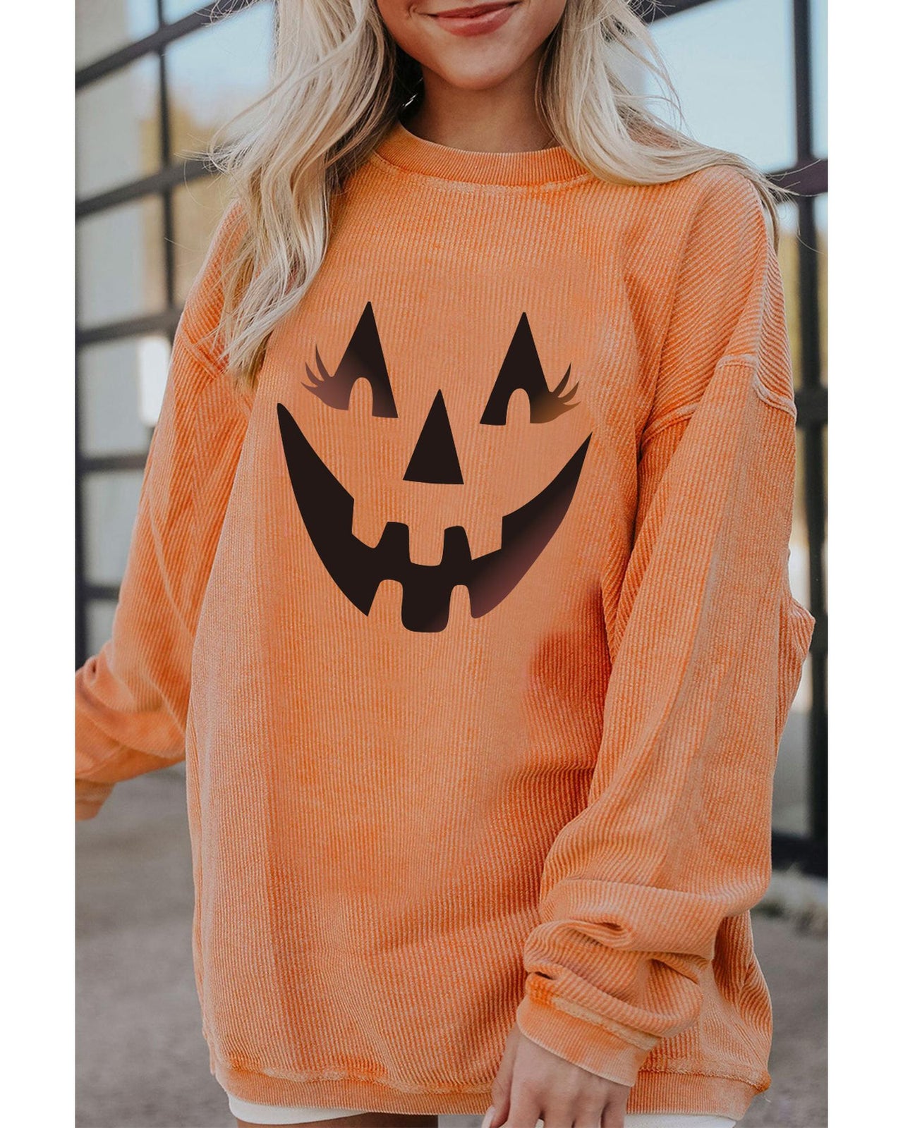 Azura Exchange Pumpkin Smile Face Graphic Sweatshirt - 2XL