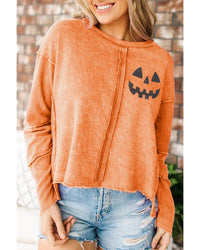 Thumbnail for Azura Exchange Halloween Pumpkin Face Patchwork Sweatshirt - 2XL