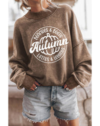 Thumbnail for Azura Exchange Autumn Pumpkin Print Drop Shoulder Sweatshirt - L