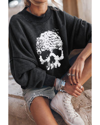 Thumbnail for Azura Exchange Scenery Skull Halloween Graphic Sweatshirt - S