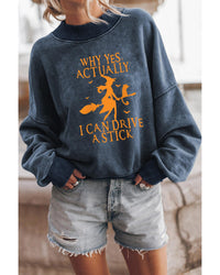 Thumbnail for Azura Exchange Halloween Letter Graphic Drop Shoulder Sweatshirt - M