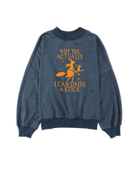 Thumbnail for Azura Exchange Halloween Letter Graphic Drop Shoulder Sweatshirt - M