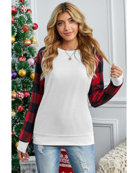 Thumbnail for Azura Exchange Long Sleeve Buffalo Plaid Sweatshirt - M