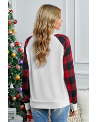 Thumbnail for Azura Exchange Long Sleeve Buffalo Plaid Sweatshirt - M