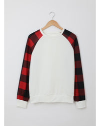 Thumbnail for Azura Exchange Long Sleeve Buffalo Plaid Sweatshirt - M