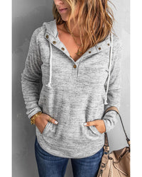 Thumbnail for Azura Exchange Buttoned Casual Hoodie with Pocket Design - XL