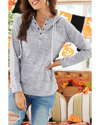 Thumbnail for Azura Exchange Buttoned Casual Hoodie with Pocket Design - XL