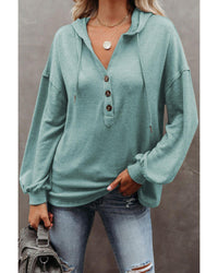 Thumbnail for Azura Exchange High and Low Hem Hoodie with Buttoned Detail - XL