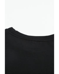 Thumbnail for Azura Exchange Black Contrast Stitching Sweatshirt with Slits - L