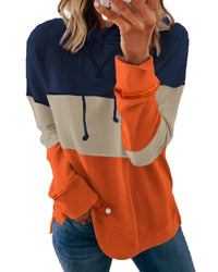 Thumbnail for Azura Exchange Color Block Stripe Hoodie with Drawstring - M