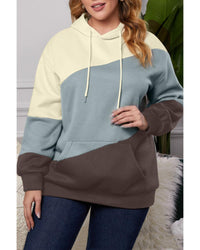 Thumbnail for Azura Exchange Blue Colorblock Kangaroo Pocket Hoodie - 2X