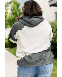 Thumbnail for Azura Exchange Gray Tie-Dyed Color Block Plus Size Hoodie - 3X