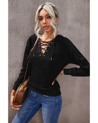 Thumbnail for Azura Exchange Solid Color Lace-up Hoodie - L