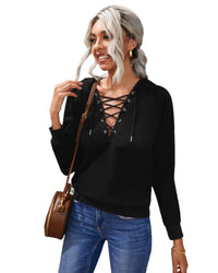 Thumbnail for Azura Exchange Solid Color Lace-up Hoodie - L