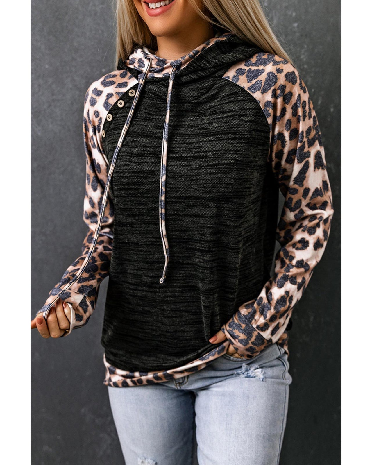 Azura Exchange Leopard Contrast Hoodie - XL