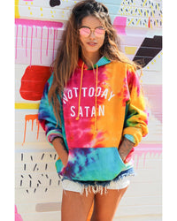 Thumbnail for Azura Exchange Not Today Satan Tie Dye Hoodie - 95% Polyester 5% Elastane - M