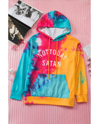 Thumbnail for Azura Exchange Not Today Satan Tie Dye Hoodie - 95% Polyester 5% Elastane - M