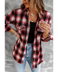 Thumbnail for Azura Exchange Plaid Shacket with Buttons Pockets - L