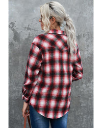 Thumbnail for Azura Exchange Plaid Shacket with Buttons Pockets - L