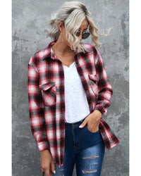 Thumbnail for Azura Exchange Plaid Shacket with Buttons Pockets - L